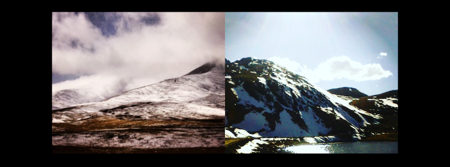 3 of 3, split image of mountain